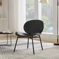 Fauteuil d’appoint lounge en similicuir avec placage imitation bois et assise en mousse haute densité