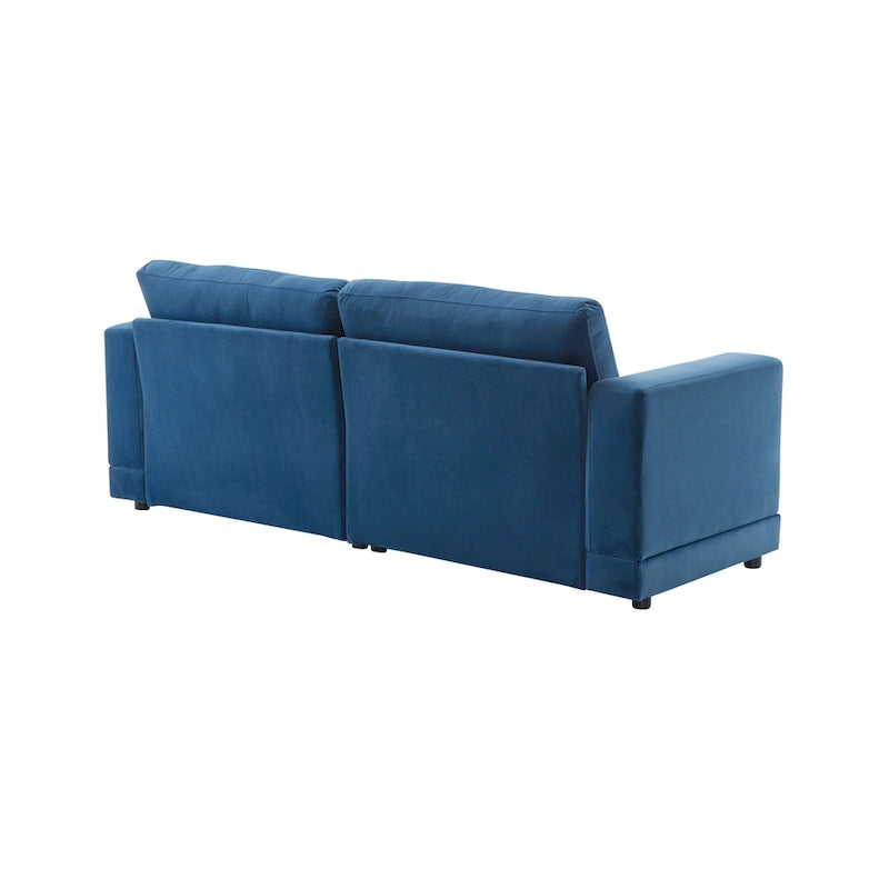 Modern Square Arm Upholstered Loveseat Sofa with High-Density Foam Cushions