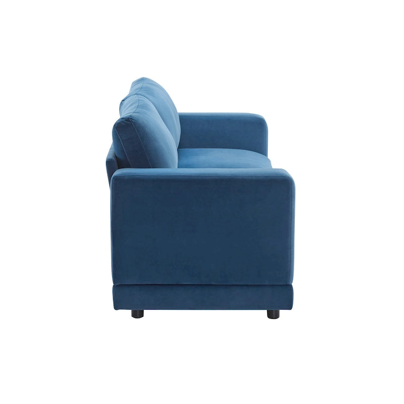 Modern Square Arm Upholstered Loveseat Sofa with High-Density Foam Cushions