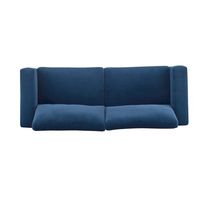 Modern Square Arm Upholstered Loveseat Sofa with High-Density Foam Cushions