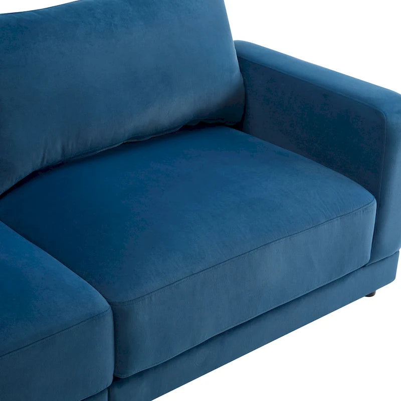 Modern Square Arm Upholstered Loveseat Sofa with High-Density Foam Cushions