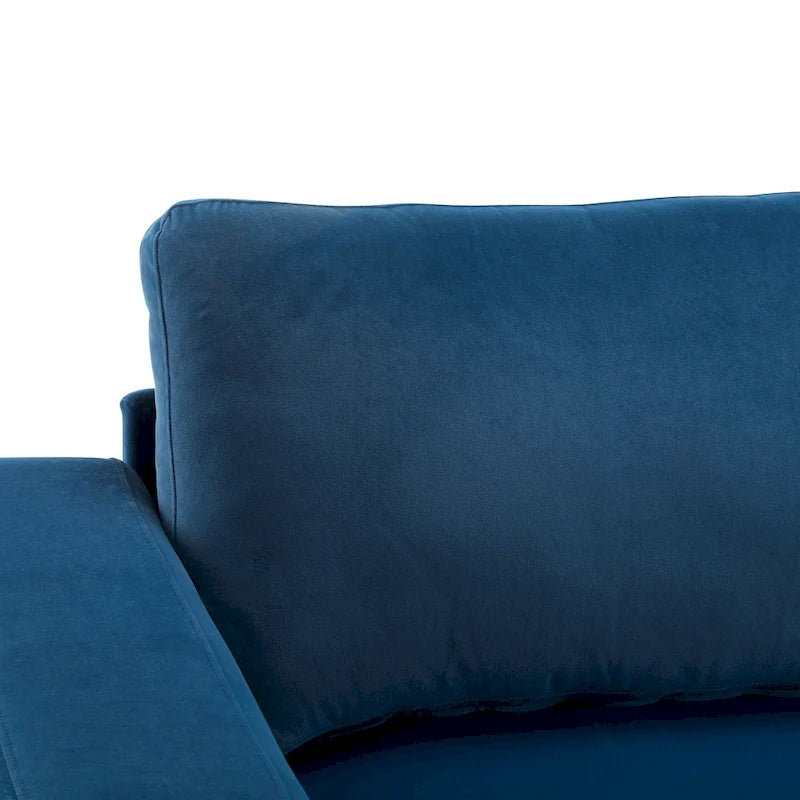 Modern Square Arm Upholstered Loveseat Sofa with High-Density Foam Cushions