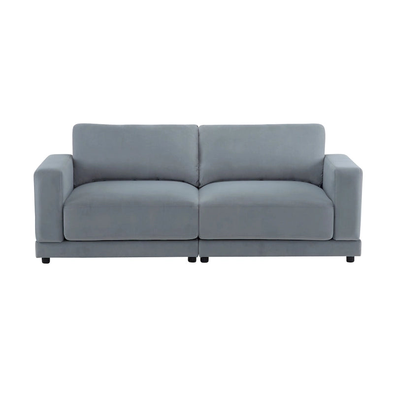 Modern Square Arm Upholstered Loveseat Sofa with High-Density Foam Cushions