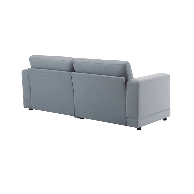 Modern Square Arm Upholstered Loveseat Sofa with High-Density Foam Cushions