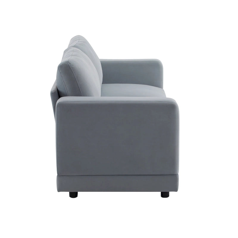 Modern Square Arm Upholstered Loveseat Sofa with High-Density Foam Cushions