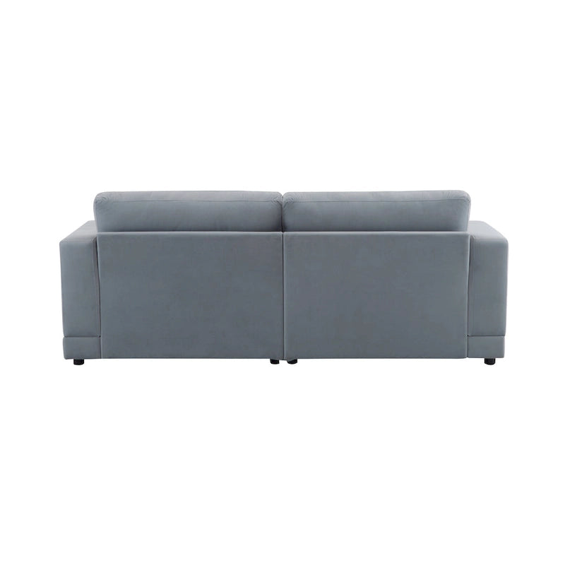 Modern Square Arm Upholstered Loveseat Sofa with High-Density Foam Cushions