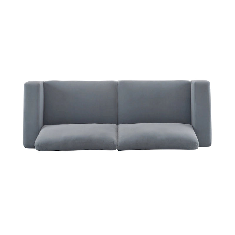 Modern Square Arm Upholstered Loveseat Sofa with High-Density Foam Cushions