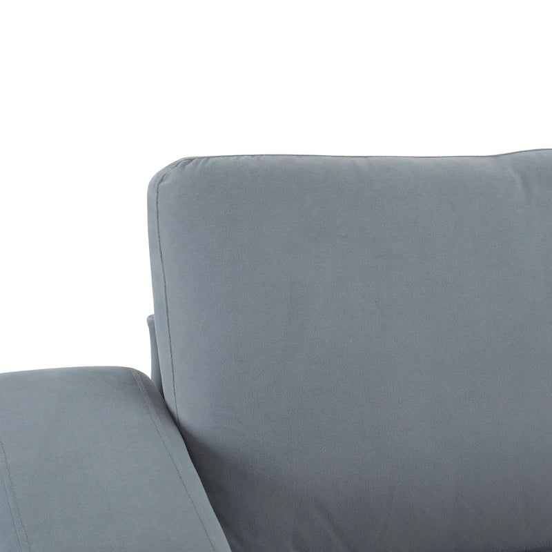 Modern Square Arm Upholstered Loveseat Sofa with High-Density Foam Cushions