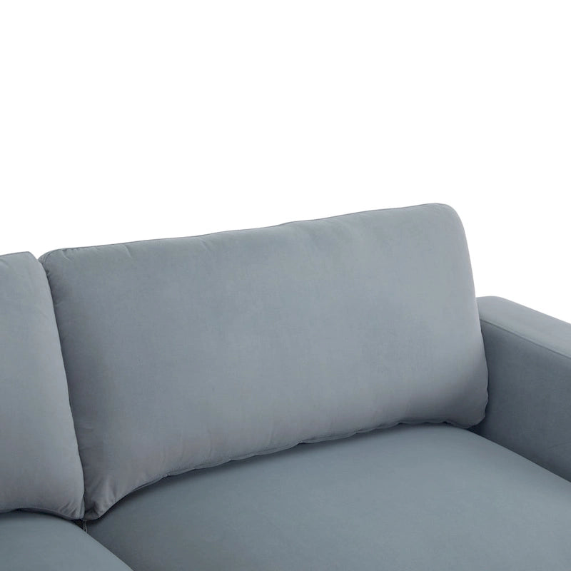 Modern Square Arm Upholstered Loveseat Sofa with High-Density Foam Cushions