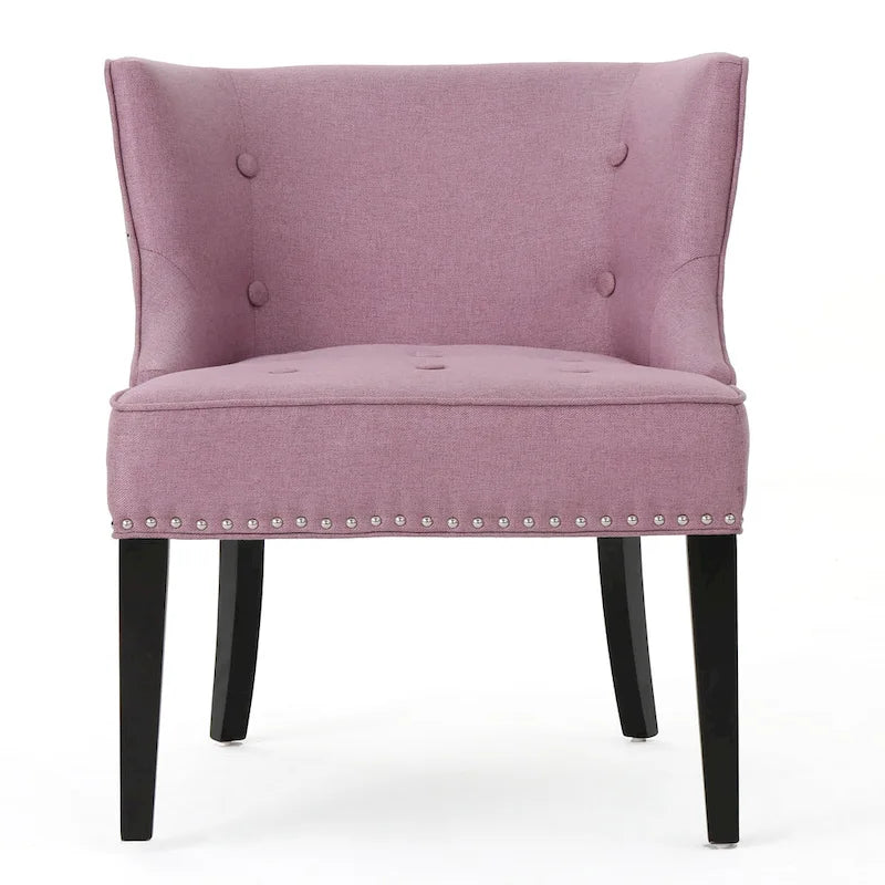 Contemporary Accent Chair in Lavender Purple with Waffle Tufting & Nailhead Trim