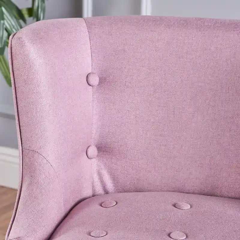 Contemporary Accent Chair in Lavender Purple with Waffle Tufting & Nailhead Trim