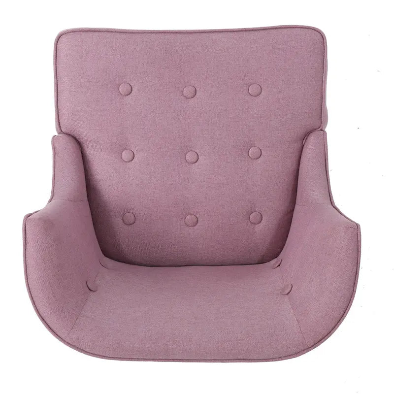 Poltrona d’accento contemporanea color viola lavanda con trapuntatura a cialda e bordatura con borchie