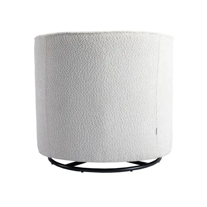 Poltrona decorativa moderna imbottita a botte con base girevole per il soggiorno