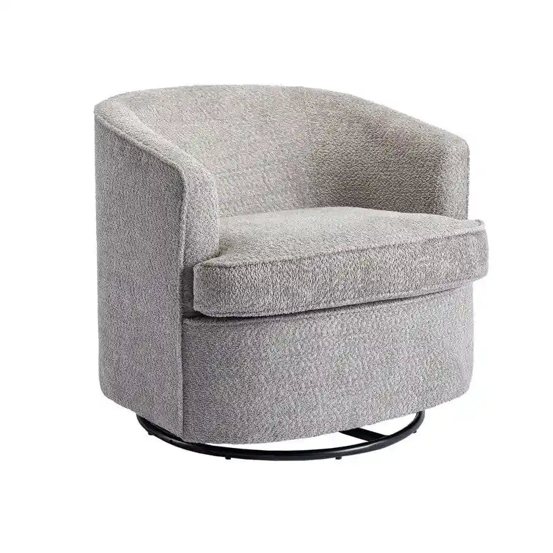 Modern Upholstered Swivel Barrel Accent Chair for Living Room