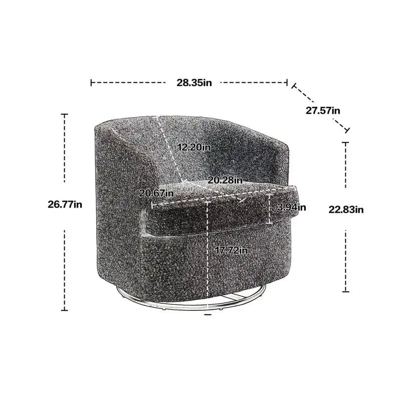 Modern Upholstered Swivel Barrel Accent Chair for Living Room