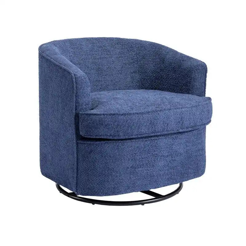 Modern Upholstered Swivel Barrel Accent Chair for Living Room