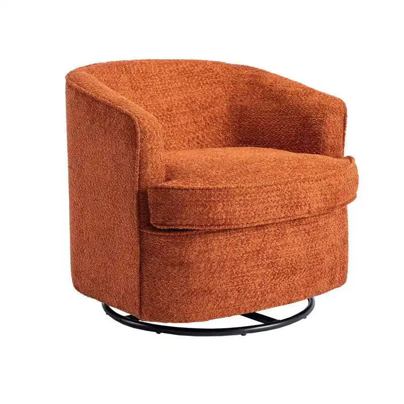 Modern Upholstered Swivel Barrel Accent Chair for Living Room