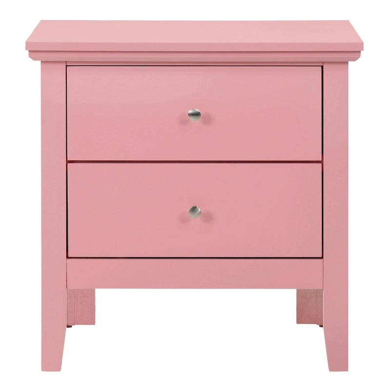 2-Drawer Transitional Nightstand in Multiple Colors – No Assembly Required