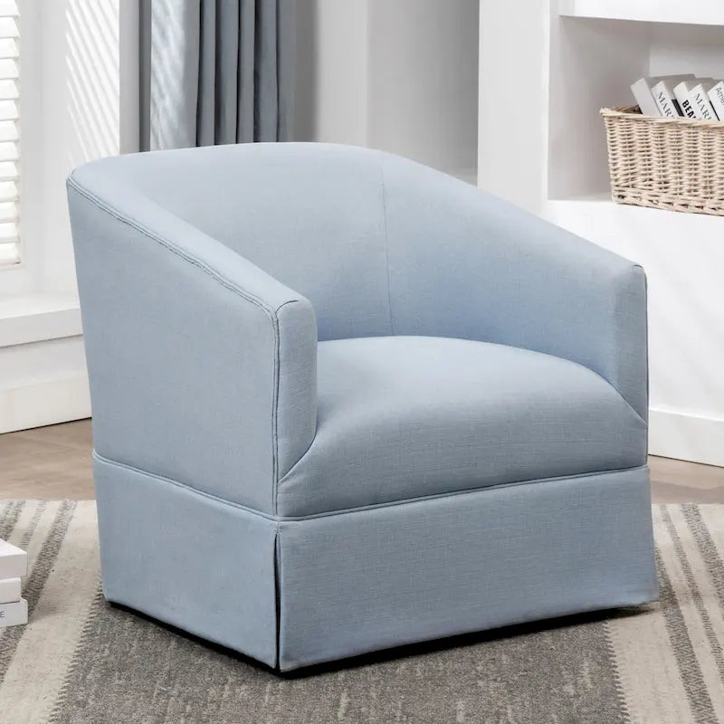 Poltrona decorativa girevole in tessuto con gonna