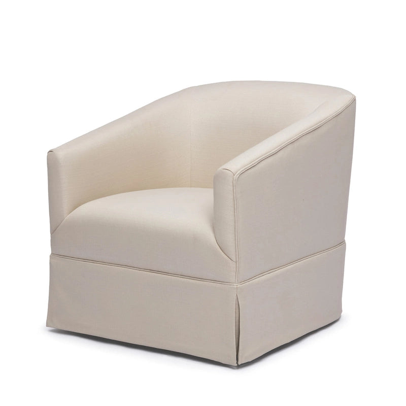 Poltrona decorativa girevole in tessuto con gonna