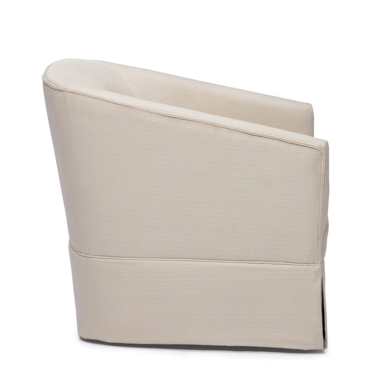 Poltrona decorativa girevole in tessuto con gonna