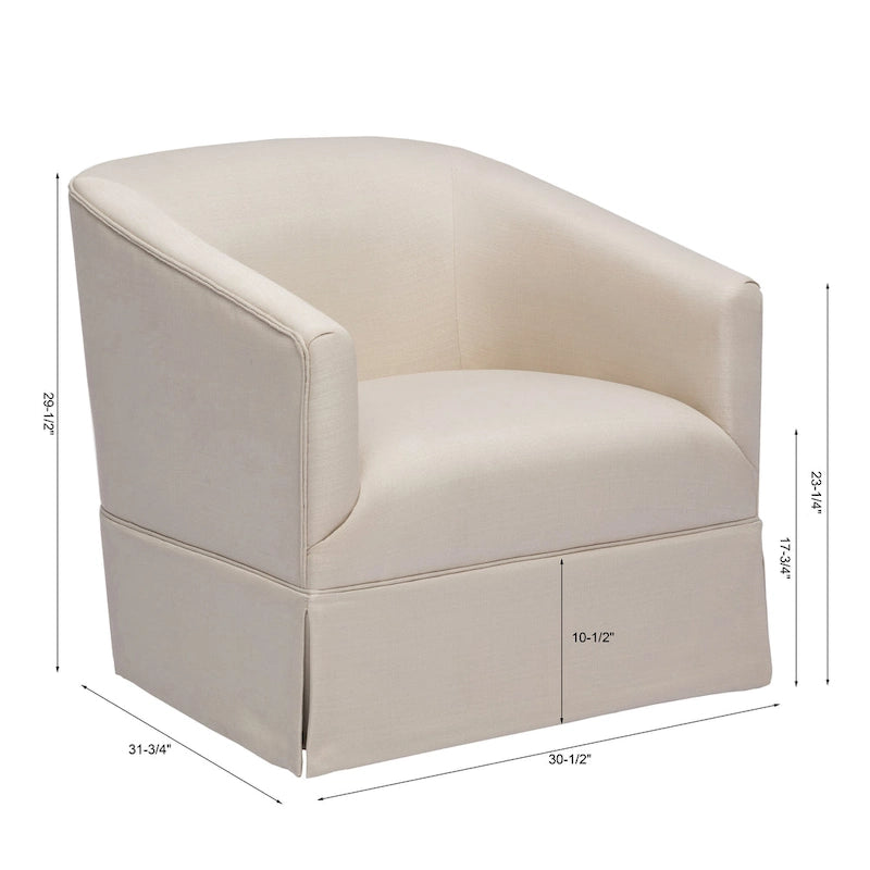 Poltrona decorativa girevole in tessuto con gonna