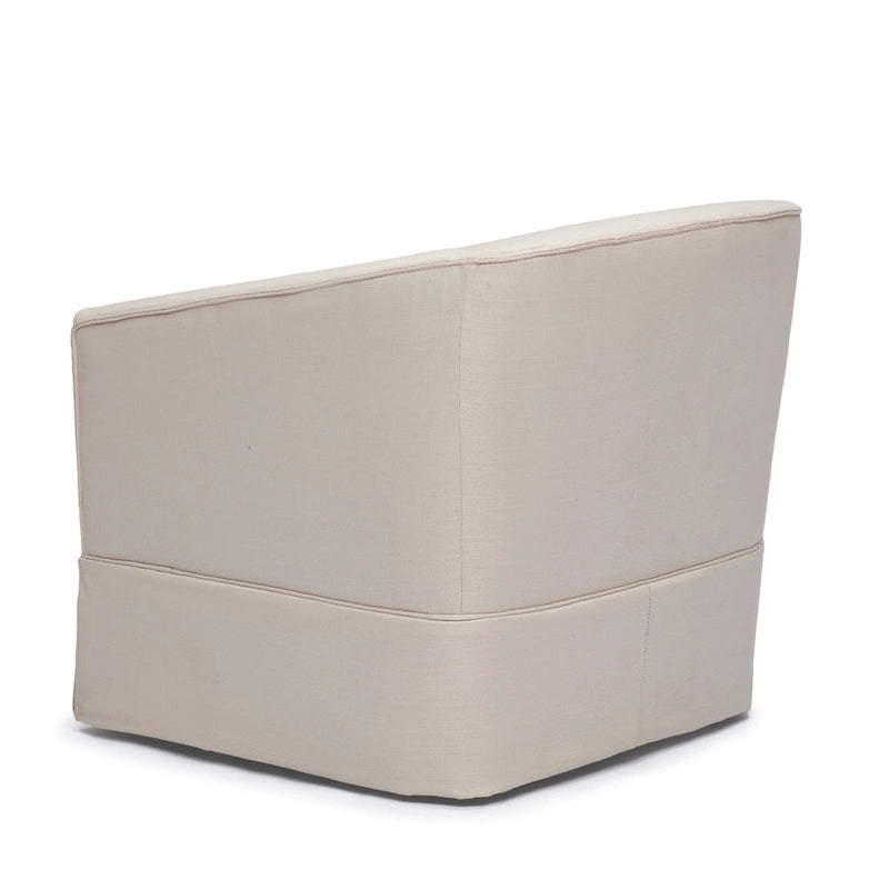 Poltrona decorativa girevole in tessuto con gonna