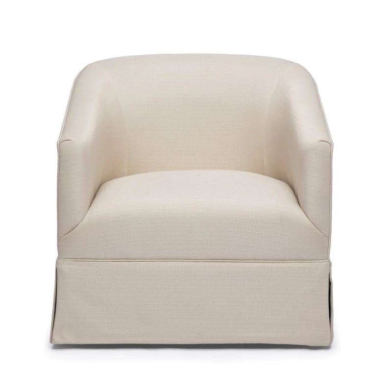 Poltrona decorativa girevole in tessuto con gonna