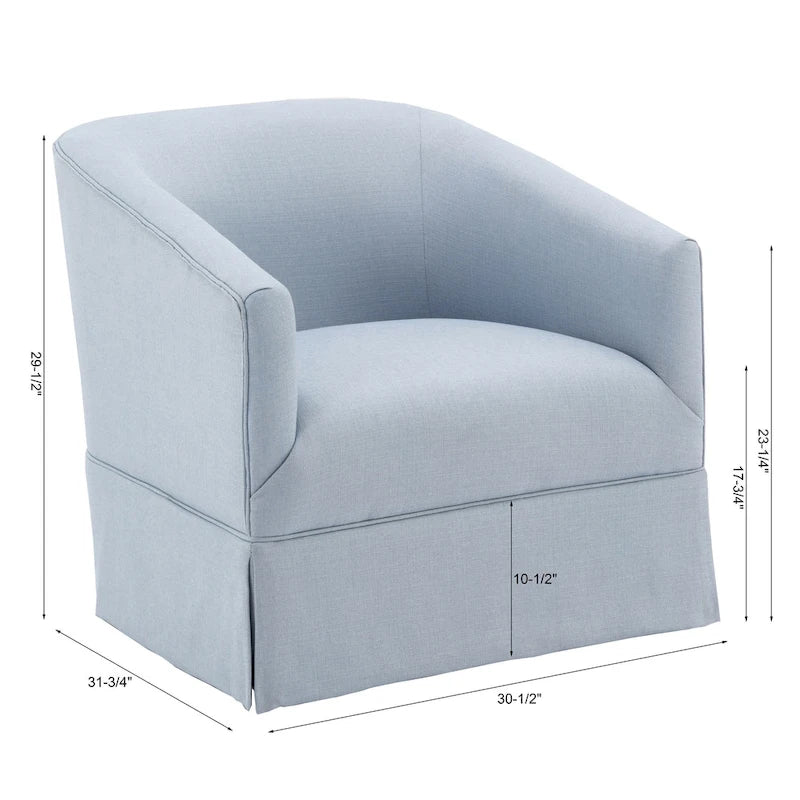 Poltrona decorativa girevole in tessuto con gonna