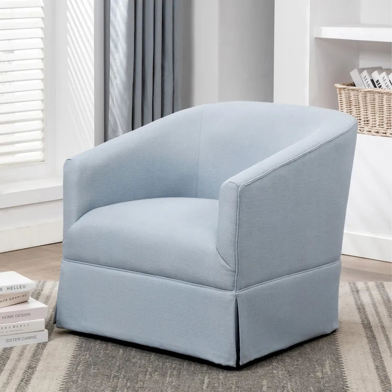 Poltrona decorativa girevole in tessuto con gonna
