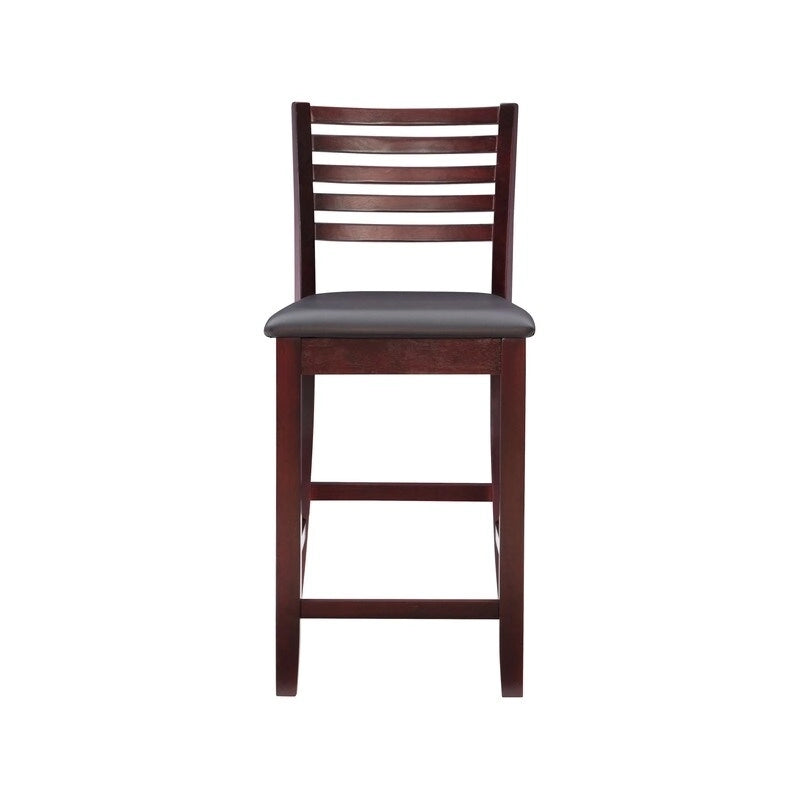 Ladder Back Counter Stool with Padded Seat – 24 Inch Seat Height