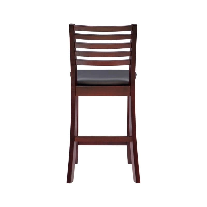 Ladder Back Counter Stool with Padded Seat – 24 Inch Seat Height