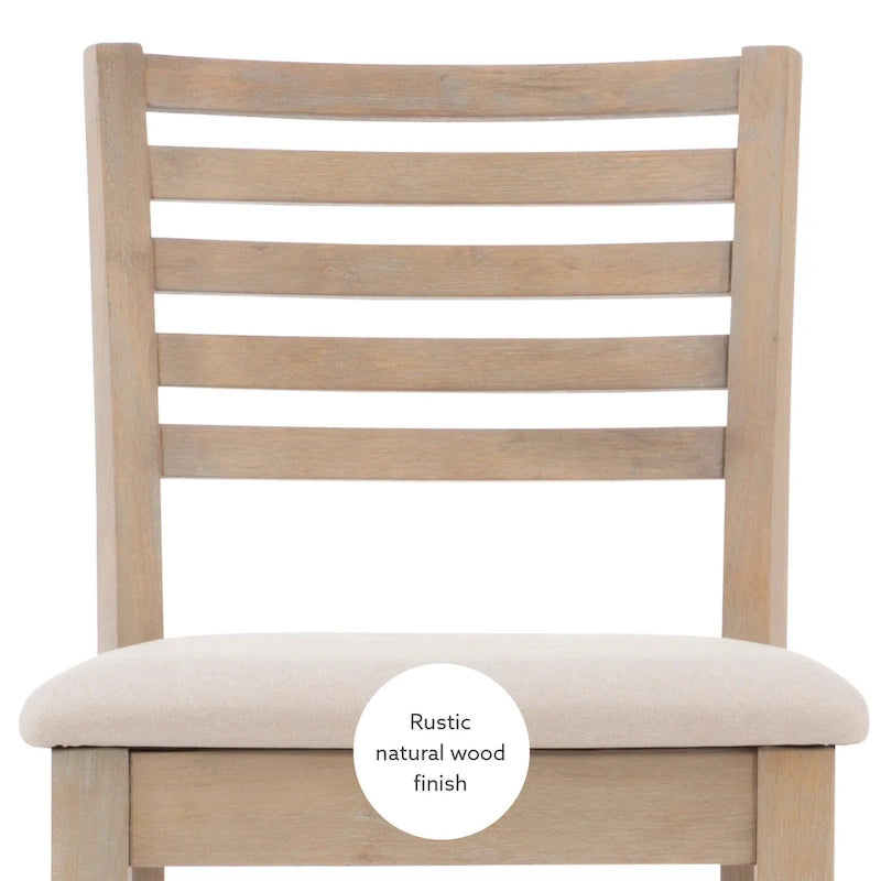 Ladder Back Counter Stool with Padded Seat – 24 Inch Seat Height