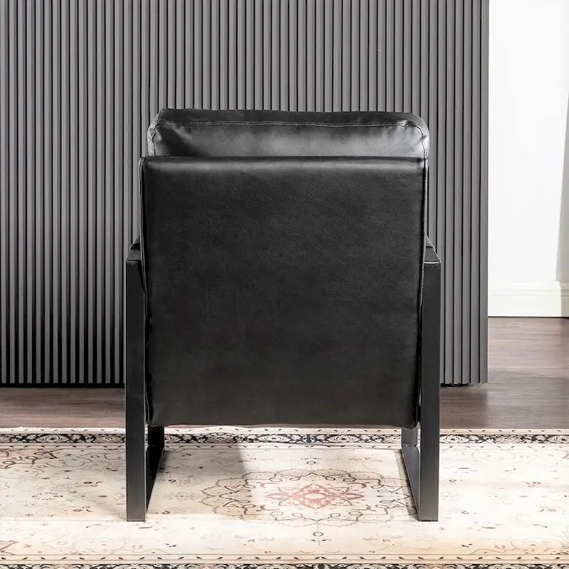 Mid-Century Modern Accent Chair with Metal Frame & Upholstered Cushions