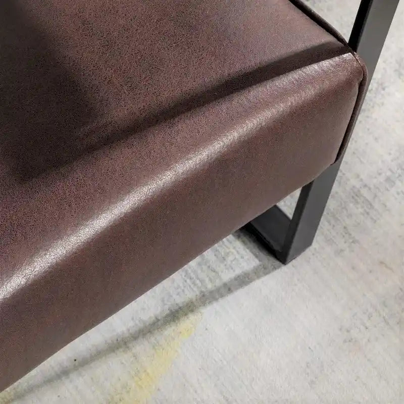 Mid-Century Modern Accent Chair with Metal Frame & Upholstered Cushions