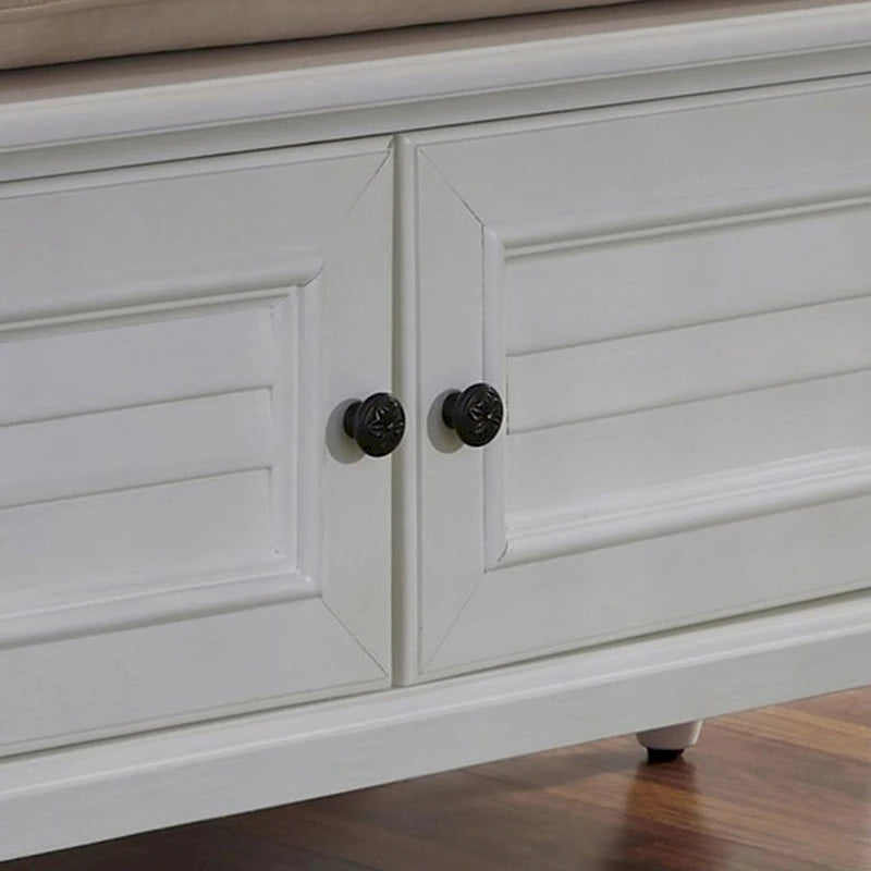 Upholstered Storage Bench with Reversible Cushion in Solid Hardwood