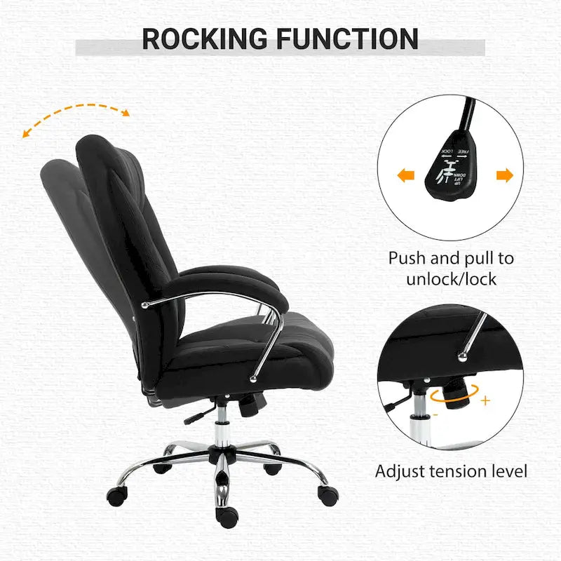 Ergonomischer Bürostuhl mit hoher Rückenlehne, Drehfunktion, Leinenbezug, verstellbarer Höhe und Armlehnen