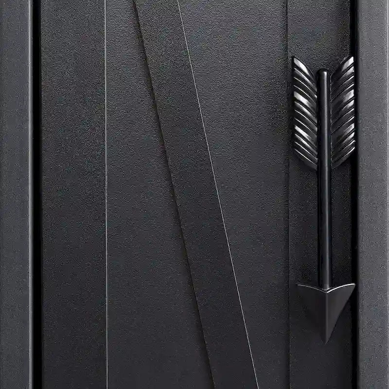 Schlanker, hoher Bad-Bodenschrank mit offenen Regalen, Tür und Toilettenpapierhalter