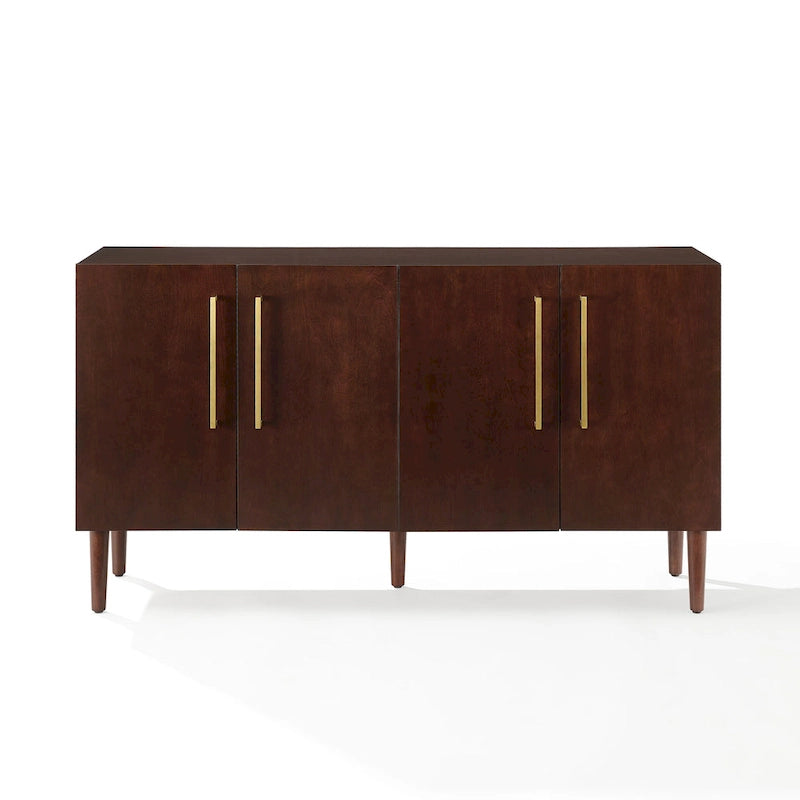 Mid-Century-Modern-Sideboard mit zwei Schrankfächern, verstellbaren Einlegeböden und konischen Beinen