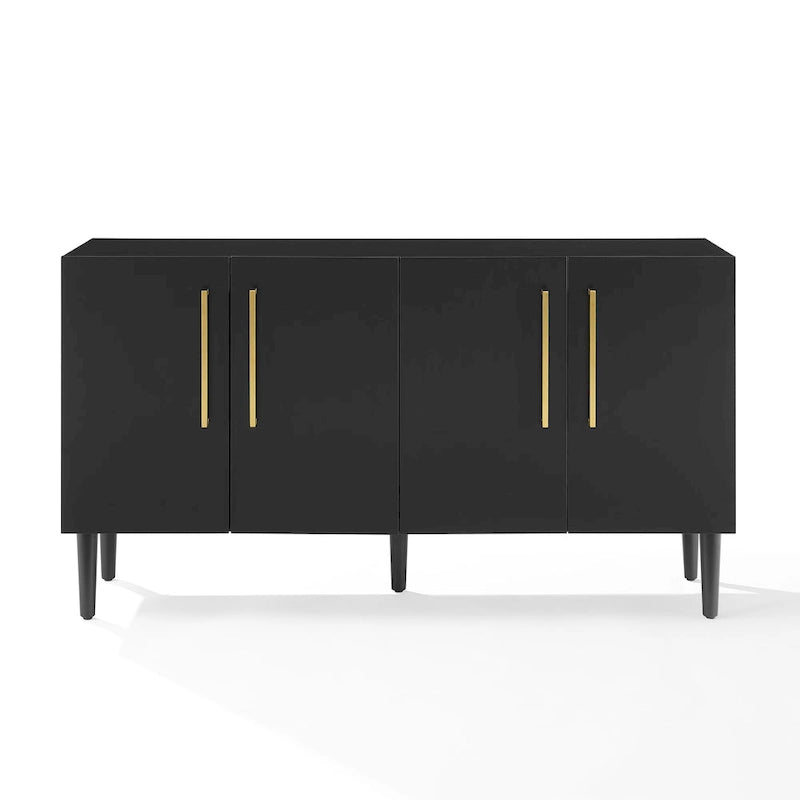 Mid-Century-Modern-Sideboard mit zwei Schrankfächern, verstellbaren Einlegeböden und konischen Beinen