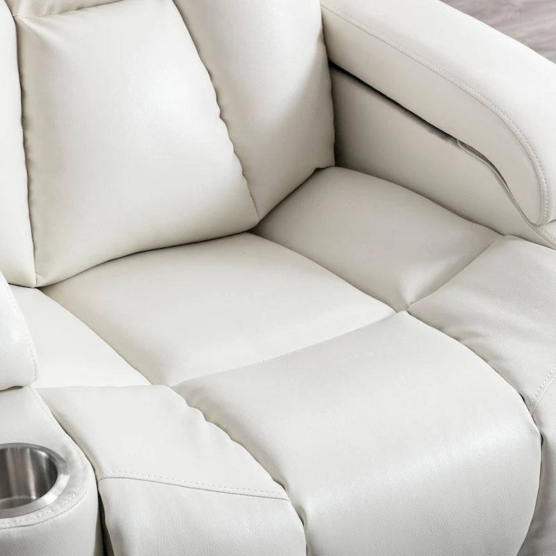 Power Faux Leather Recliner Chair with Cup Holders & USB Ports