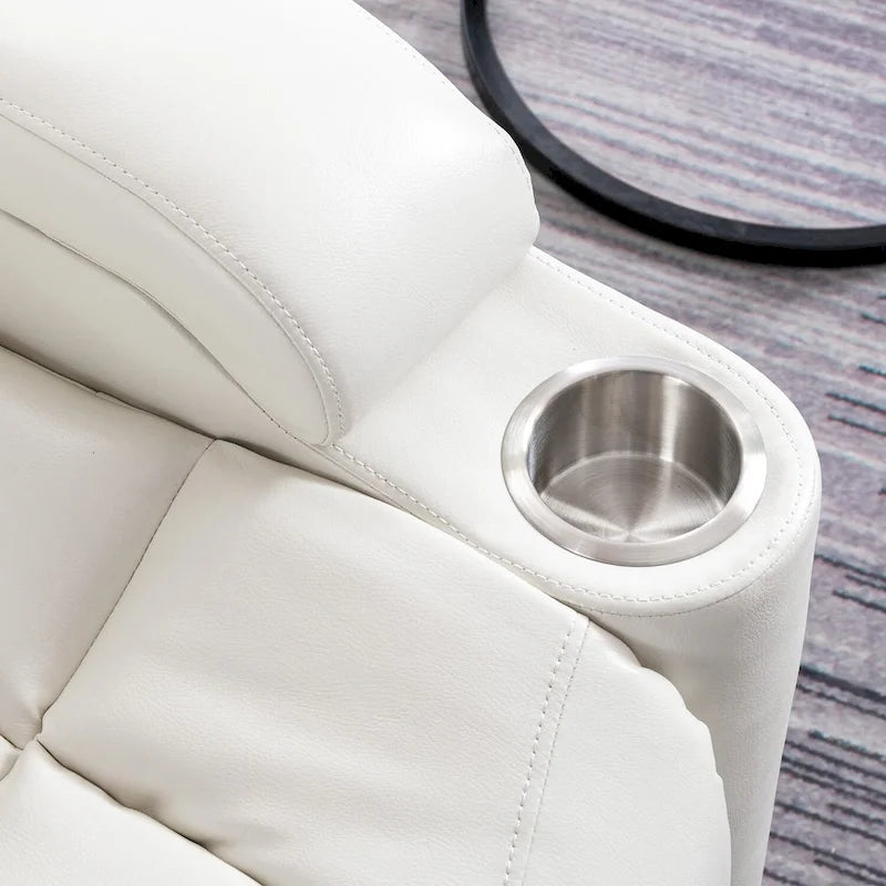 Power Faux Leather Recliner Chair with Cup Holders & USB Ports