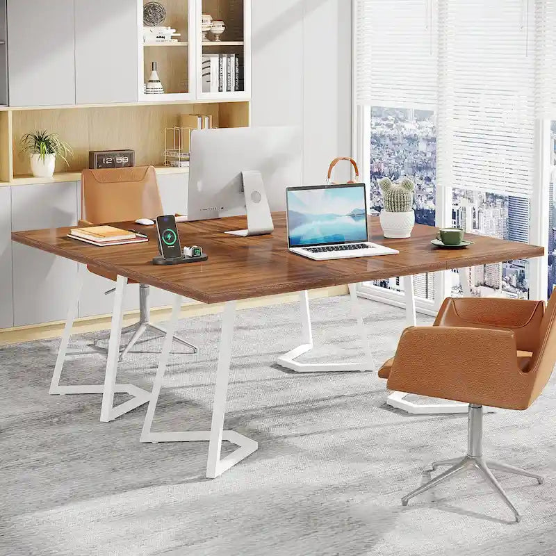 Bureau de 55 pouces avec plateau en faux marbre et cadre en métal doré