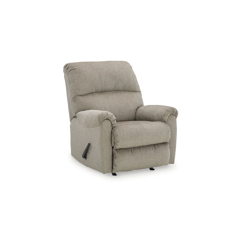 Plush Rocker Recliner Chair with One-Pull Recline & Polyester Upholstery