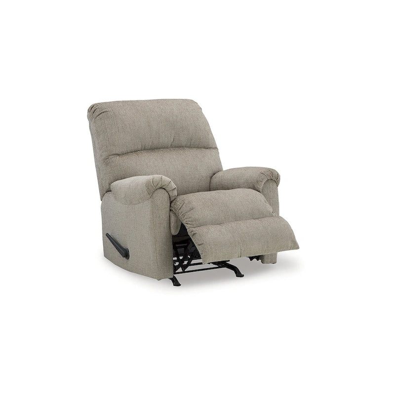 Plush Rocker Recliner Chair with One-Pull Recline & Polyester Upholstery