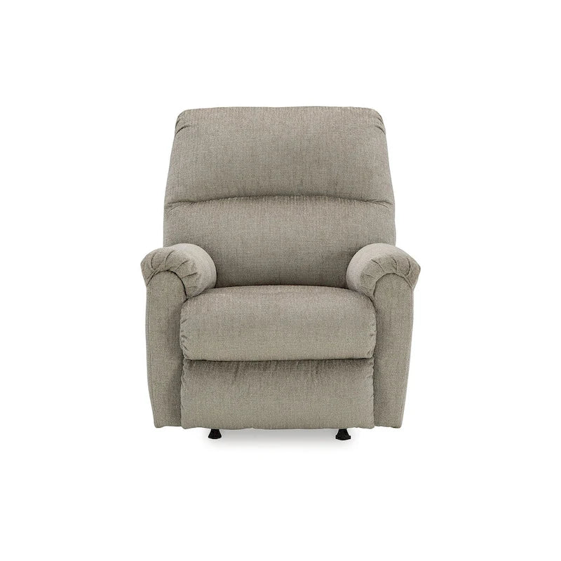 Plush Rocker Recliner Chair with One-Pull Recline & Polyester Upholstery