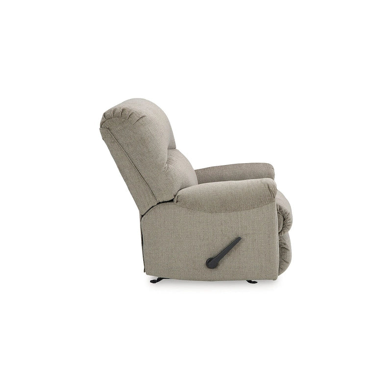 Plush Rocker Recliner Chair with One-Pull Recline & Polyester Upholstery