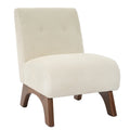 Silla decorativa sin brazos de pana con patas arqueadas de madera maciza y asiento acolchado