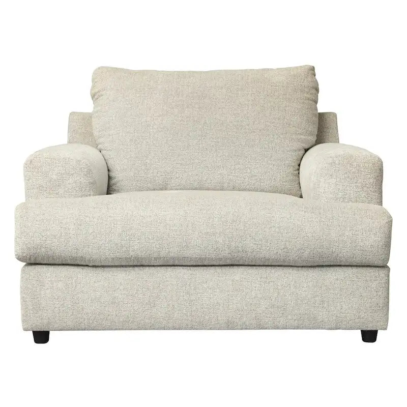 Poltrona d’accento oversize rivestita in tessuto con seduta a T e gambe tubolari