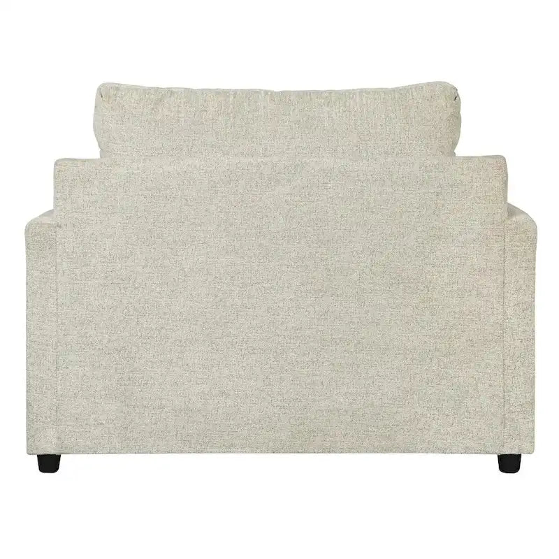 Poltrona d’accento oversize rivestita in tessuto con seduta a T e gambe tubolari